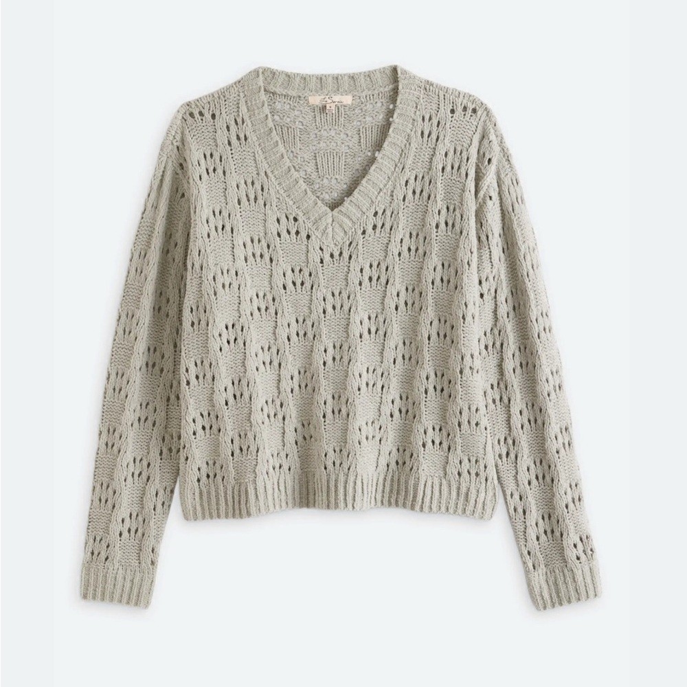 Women's Gray V-Neck Sweater